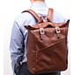 Mcklein Leather Dual Access Laptop Backpack, Kennedy, Pebble Grain Calfskin Leather, Brown (88734)