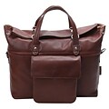 Mcklein Leather Roll Top Laptop Briefcase, Edgefield, Pebble Grain Calfskin Leather, Brown (88754)