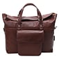 Mcklein Leather Roll Top Laptop Briefcase, Edgefield, Pebble Grain Calfskin Leather, Brown (88754)