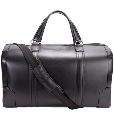 McKlein Carry-all Duffel, Kinzie, Top Grain Cowhide Leather, Black (88195)