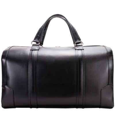 McKlein Carry-all Duffel, Kinzie, Top Grain Cowhide Leather, Black (88195)