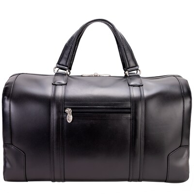 McKlein Carry-all Duffel, Kinzie, Top Grain Cowhide Leather, Black (88195)