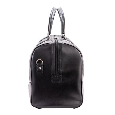 McKlein Carry-all Duffel, Kinzie, Top Grain Cowhide Leather, Black (88195)