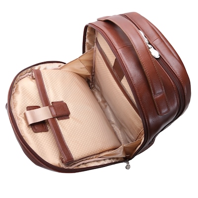 Samsonite leather slim laptop backpack chestnut cheap