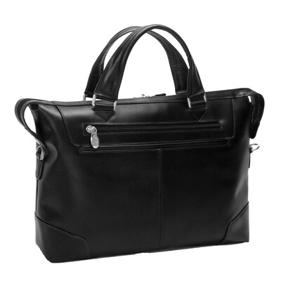 Mcklein Leather Slim Laptop Briefcase, Arcadia, Top Grain Cowhide Leather, Black (88765)