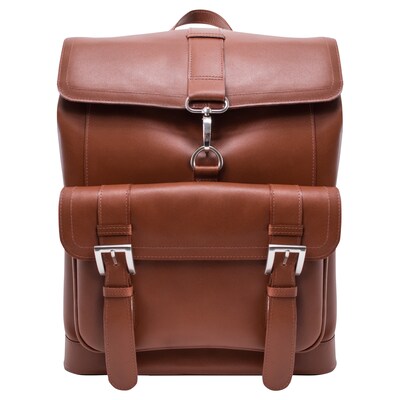 Mcklein Laptop Backpack, Hagen, Top Grain Cowhide Leather, Brown (88024)