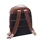 Mcklein Leather Dual Compartment Laptop Backpack, Parker, Pebble Grain Calfskin Leather, Brown (88554)
