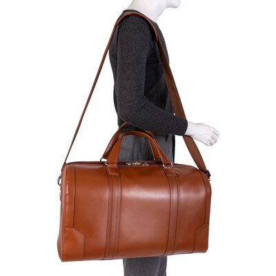 McKlein Carry-all Duffel, Kinzie, Top Grain Cowhide Leather, Brown (88194)