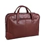 Mcklein Leather Dual Compartment Laptop Briefcase, Harpswell, Top Grain Cowhide Leather, Brown (88564)