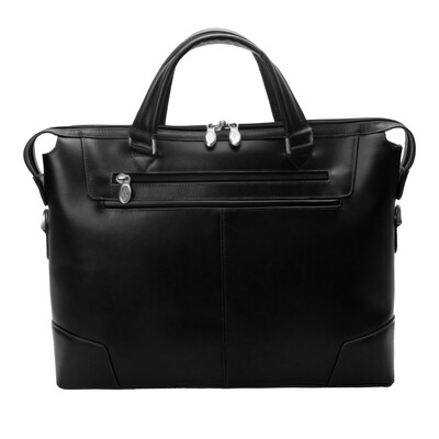 Mcklein Leather Slim Laptop Briefcase, Arcadia, Top Grain Cowhide Leather, Black (88765)