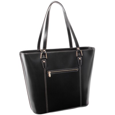 McKlein Ladies' Tote, Deva, Tablet Pocket, Top Grain Cowhide Leather, Black (97735)