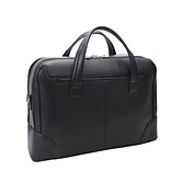 Mcklein Leather Dual Compartment Laptop Briefcase, Harpswell, Top Grain Cowhide Leather, Black (8856