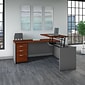 Bush Business Furniture Westfield 72"W 3 Position Sit to Stand L Desk with Mobile File Cabinet, Hansen Cherry (SRC125HCSU)