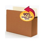 Smead SuperTab 30% Recycled Reinforced File Pocket, 5 1/4 Expansion, Letter Size, Redrope, 10/Box (