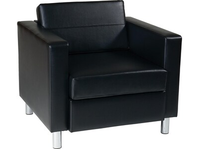 Office Star Worksmart Pacific Vinyl Club Chair, Black (PAC51-V18)