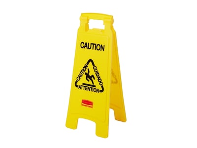 Rubbermaid Commercial Products Safety Awareness Floor Sign, Yellow (FG611200YEL)