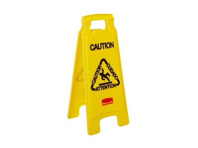 Rubbermaid Commercial Products Safety Awareness Floor Sign, Yellow (FG611200YEL)