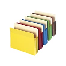 Smead Paper Stock File Pockets, 3.5 Expansion, Letter Size, Assorted, 25/Box (73890)