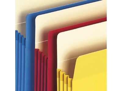 Smead Paper Stock File Pockets, 3.5" Expansion, Letter Size, Assorted, 25/Box (73890)