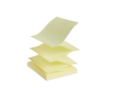 Staples® Recycled Pop-up Notes, 3" x 3", Sunshine Collection, 100 Sheet/Pad, 36 Pads/Pack (S-33YRP36)