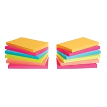Staples® Notes, 3 x 5, Sorbet Collection, 100 Sheet/Pad, 12 Pads/Pack (S-35BR12)