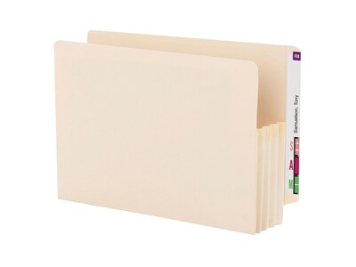 Smead End Tab File Pockets, Reinforced Straight Cut Tab, 3.5 Expansion, Legal Size, Manila, 25/Box