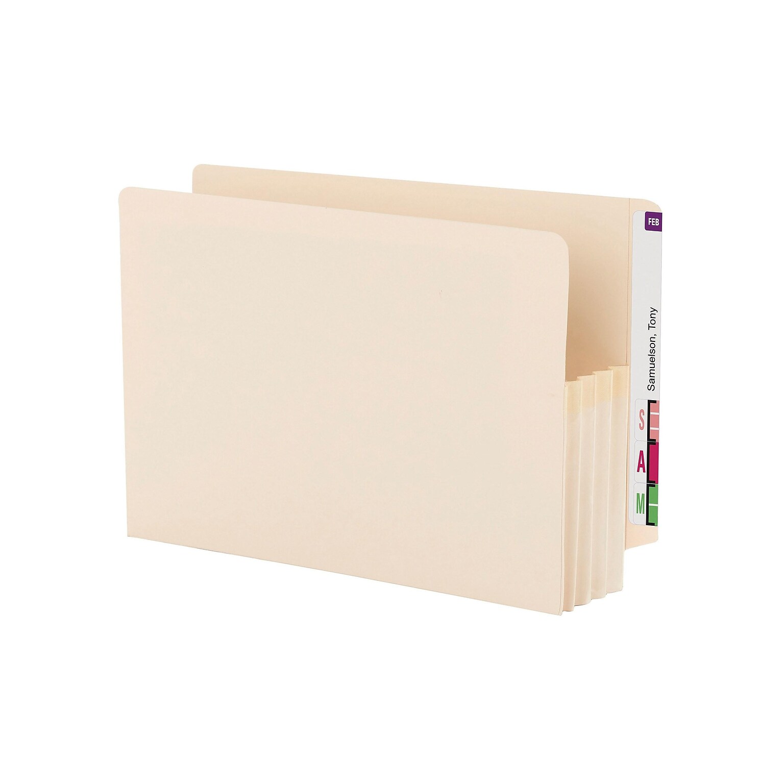 Smead End Tab File Pockets, Reinforced Straight Cut Tab, 3.5 Expansion, Legal Size, Manila, 25/Box (76124)