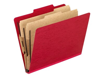 Pendaflex Paperboard Classification Folder, Letter Size, 2-Dividers, Scarlet, 10/Box (PFX1257SC)