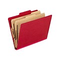 Pendaflex Paperboard Classification Folder, Letter Size, 2-Dividers, Scarlet, 10/Box (PFX1257SC)