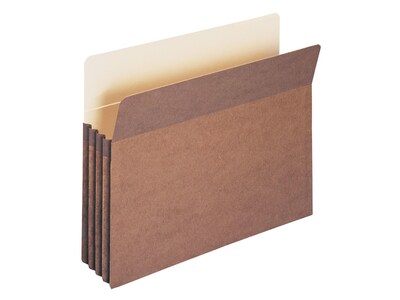 Smead File Pockets, Straight Cut Tab, 3.5" Expansion, Letter Size, Redrope, 25/Box (73224)