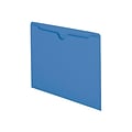 Smead Paper Stock File Jackets, Reinforced Straight Cut Tab, Letter Size, Blue, 100/Box (75502)