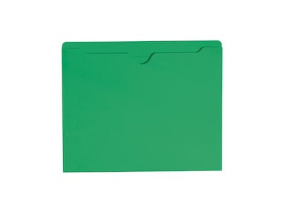 Smead Reinforced File Jackets, Reinforced Straight Cut Tab, Letter Size, Green, 100/Box (75503)