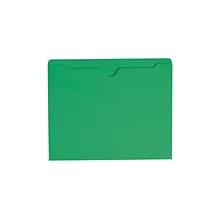 Smead Reinforced File Jackets, Reinforced Straight Cut Tab, Letter Size, Green, 100/Box (75503)