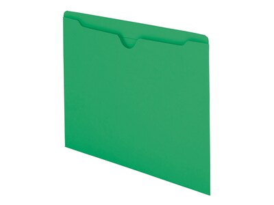 Smead Reinforced File Jackets, Reinforced Straight Cut Tab, Letter Size, Green, 100/Box (75503)