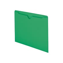 Smead Reinforced File Jackets, Reinforced Straight Cut Tab, Letter Size, Green, 100/Box (75503)