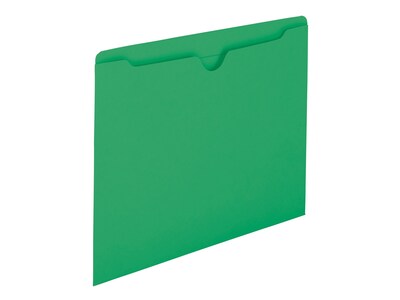 Smead Reinforced File Jackets, Reinforced Straight Cut Tab, Letter Size, Green, 100/Box (75503)