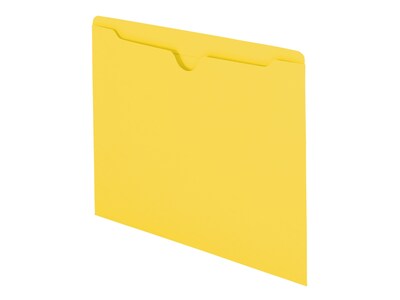 Smead Reinforced File Jackets, Reinforced Straight Cut Tab, Letter Size, Yellow, 100/Box (75511)