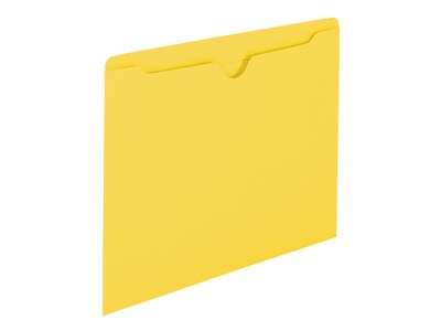 Smead Reinforced File Jackets, Reinforced Straight Cut Tab, Letter Size, Yellow, 100/Box (75511)