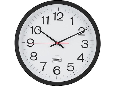 Quill Brand® 14 Quartz Wall Clock, Matte Black Case