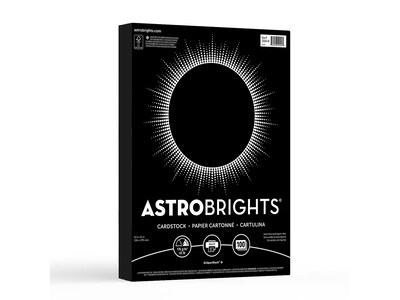 Astrobrights 65 lb. Cardstock Paper, 8.5 x 11, Eclipse Black, 100 Sheets/Pack (22024-01)