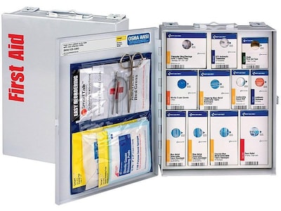 SmartCompliance Food Service Metal First Aid Cabinet without Medication, 25 People, 137 Pieces (1350-FAE-0103)
