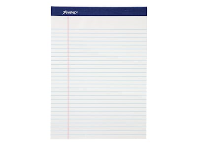 Ampad Evidence Notepad, 8.5 x 11.75, Wide Ruled, White, 50 Sheets/Pad, 12 Pads/Pack (TOP20-170)