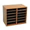Safco 10-Compartment Literature Organizers, 19.5 x 16, Medium Oak (9420MO)