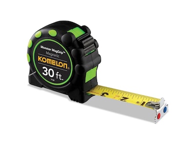 Komelon Monster MagGrip 30 Tape Measure, Nylon Coated Steel (7130)