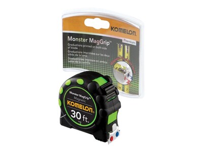 Komelon Monster MagGrip 30' Tape Measure, Nylon Coated Steel (7130)