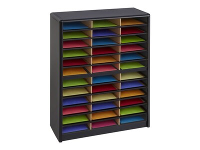 Safco 36-Compartment Literature Organizers, 32.25 x 38, Black (7121BL)