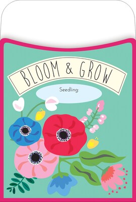 Barker Creek Petals & Prickles Peel & Stick Library Pockets, 5.125" x 3.5", 30/Pack (BC120/Pack6)