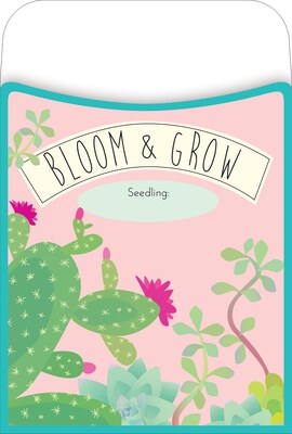 Barker Creek Petals & Prickles Peel & Stick Library Pockets, 5.125" x 3.5", 30/Pack (BC120/Pack6)