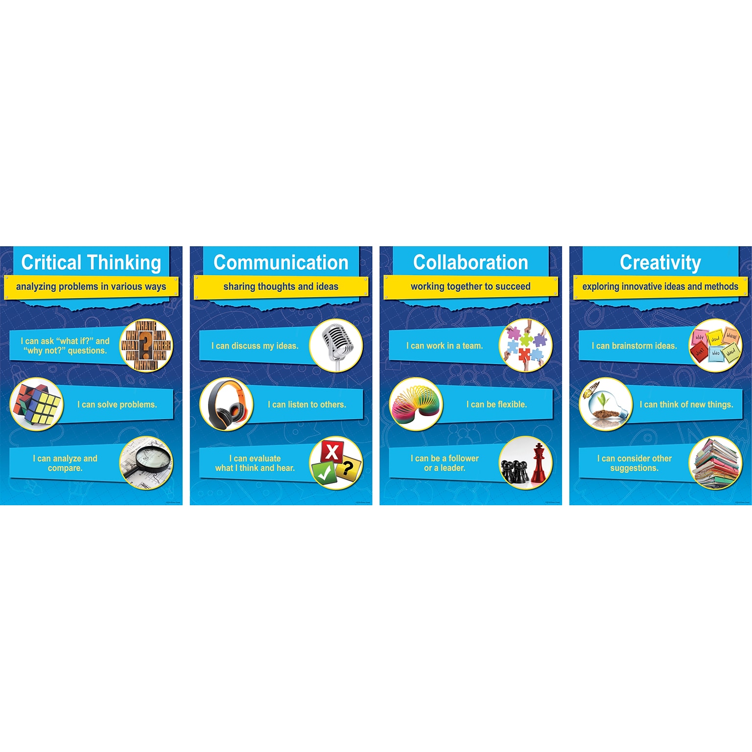 Barker Creek 4-C Skills Poster Set, 4/Set (BC3890)