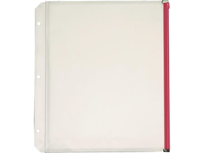 Cardinal Plastic Zippered Binder Pockets, 3-Hole Punched, Fits